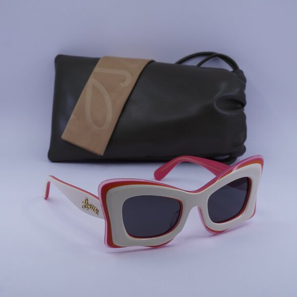 Loewe LW40140U 59A Cat Eye Sunglasses – Ivory\\Smoke